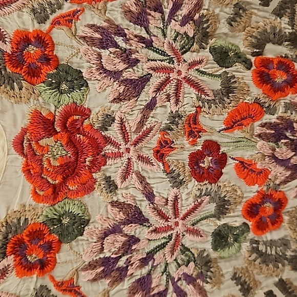 💕JOHNNY WAS💕 Leopard Rose Blouse ~ Embroidered Floral Tunic Shell Small - Picture 10 of 13